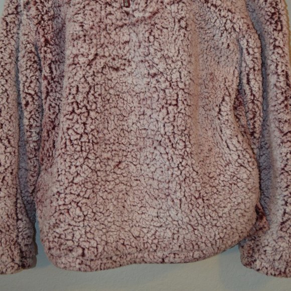 Sz L Altar’d State Maroon Zip Wubby Teddy Pullover - Picture 5 of 10